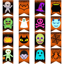 Halloween Happy Halloween Party spooky leuk 16 Vlaggetjes