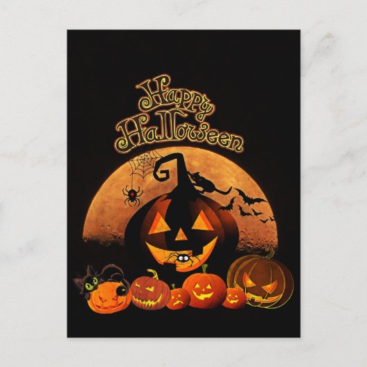 Halloween - Happy Halloween Pumpkins Briefkaart (Voorkant)