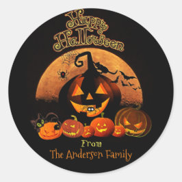 Halloween - Happy Halloween Pumpkins Ronde Sticker