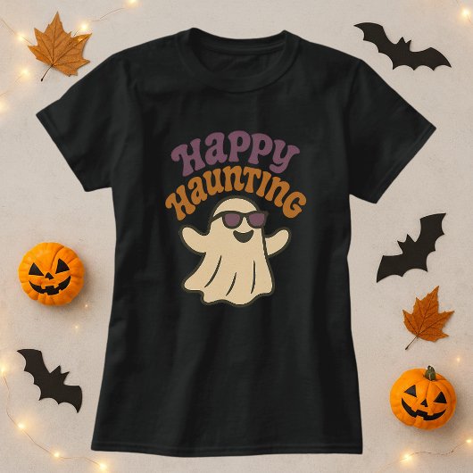 Halloween Happy Haunting Cool Ghost T-shirt