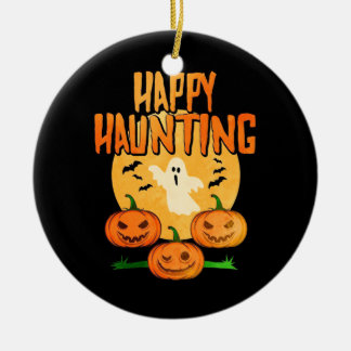 Halloween Happy Haunting Keramisch Ornament