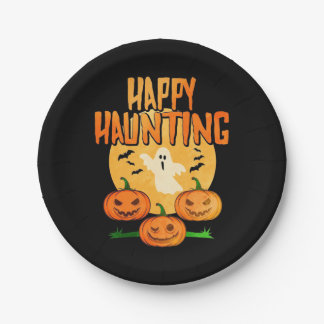 Halloween Happy Haunting Papieren Bordje