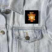 Halloween Happy Haunting Vierkante Button 5,1 Cm (In situ)
