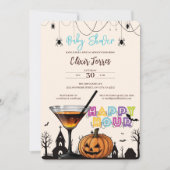 Halloween Happy Hour Pumpkin Cocktail Baby shower Kaart (Voorkant)