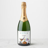 Halloween Happy Hour Pumpkin Cocktail Baby shower Sparkling Wijnetiket (Voorkant)