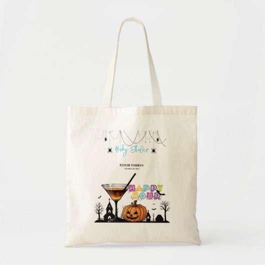 Halloween Happy Hour Pumpkin Cocktail Baby shower Tote Bag (Voorkant)
