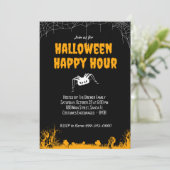 Halloween Happy Hour Uitnodiging -  (Staand voorkant)