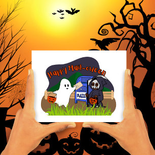 Halloween Happy Mail-vrouw Briefkaart