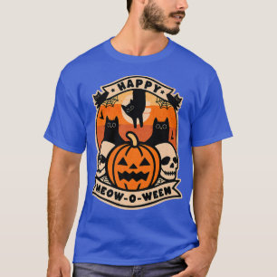 Halloween Happy MeowOween Cute Black Cats Funny Co T-shirt