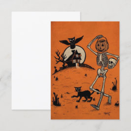 Halloween Happy Pumpkin die met kat loopt