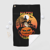 Halloween Happy Pumpkin Halloween Golfhanddoek (Insitu)