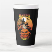 Halloween Happy Pumpkin Halloween Latte Mok (Voorkant)