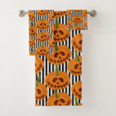 Halloween Happy Pumpkin Pattern Bad Handdoek (Insitu)