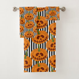 Halloween Happy Pumpkin Pattern Bad Handdoek