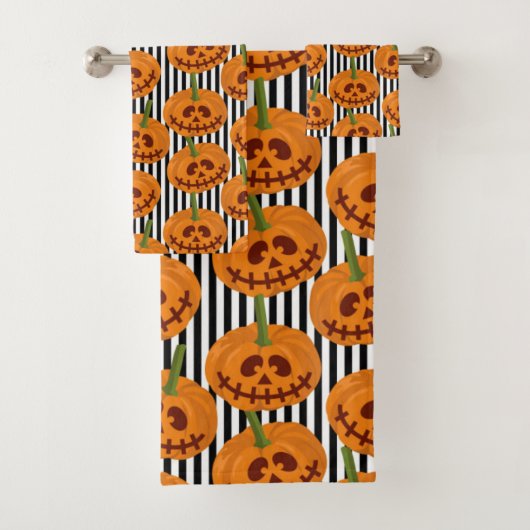 Halloween Happy Pumpkin Pattern Bad Handdoek (Insitu)