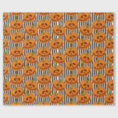 Halloween Happy Pumpkin Pattern Cadeaupapier (Vlak)