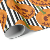 Halloween Happy Pumpkin Pattern Cadeaupapier (Rol Hoek)