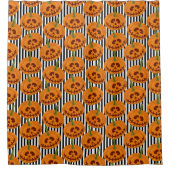 Halloween Happy Pumpkin Pattern Douchegordijn (Voorkant)