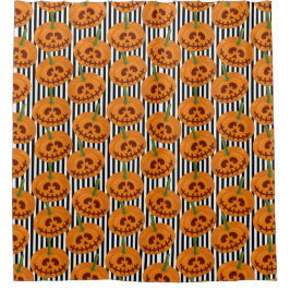 Halloween Happy Pumpkin Pattern Douchegordijn
