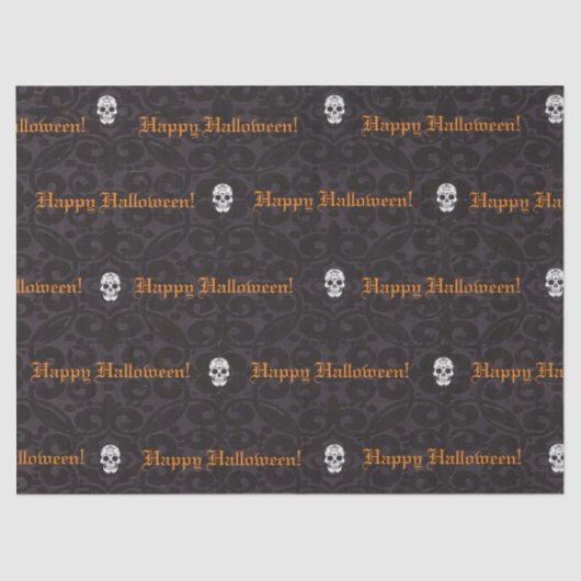Halloween Happy Skulls Tissue Paper Tissuepapier (Voorkant)