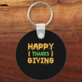 Halloween Happy Thanksgiving Birthday Sleutelhanger (Voorkant)