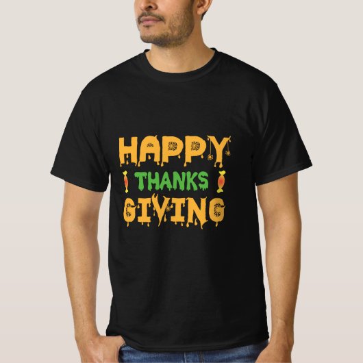 Halloween Happy Thanksgiving Birthday T-shirt (Voorkant)