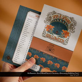 Halloween Hard Word Zoeken Zakelijke weggeefactie Feestdagenkaart