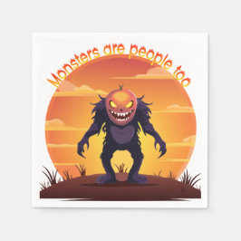 Halloween Harig Klein Monster Snoep of een Leuke S Servet