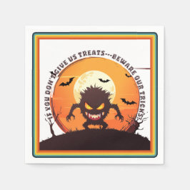Halloween Harig Klein Monster Snoep of Leven Servet