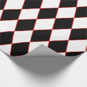 Halloween harlekijn rood zwart wit cadeaupapier (Hoek)