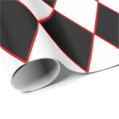 Halloween harlekijn rood zwart wit cadeaupapier (Rol Hoek)