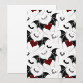 Halloween hart met zwarte vleermuisvleugels (Voorkant / Achterkant)