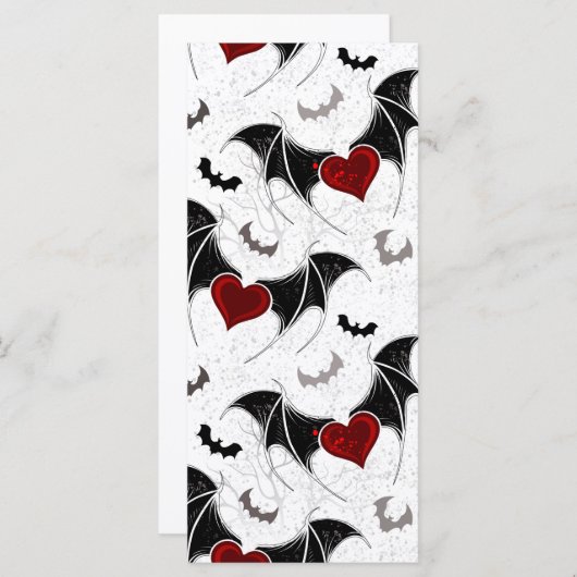 Halloween hart met zwarte vleermuisvleugels (Voorkant / Achterkant)