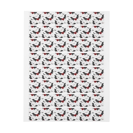 Halloween hart met zwarte vleermuisvleugels (Vel)