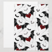 Halloween hart met zwarte vleermuisvleugels (Voorkant / Achterkant)