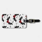 Halloween hart met zwarte vleermuisvleugels bagagelabel (Voorkant horizontaal)