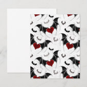 Halloween hart met zwarte vleermuisvleugels bedankkaart (Voorkant / Achterkant)