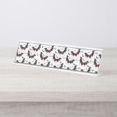 Halloween hart met zwarte vleermuisvleugels bureau naambordje (Voorkant)