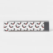 Halloween hart met zwarte vleermuisvleugels bureau naambordje (Voorkant)