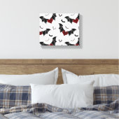 Halloween hart met zwarte vleermuisvleugels canvas afdruk (Insitu (Slaapkamer))