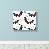 Halloween hart met zwarte vleermuisvleugels canvas afdruk (Insitu (Houten vloer))