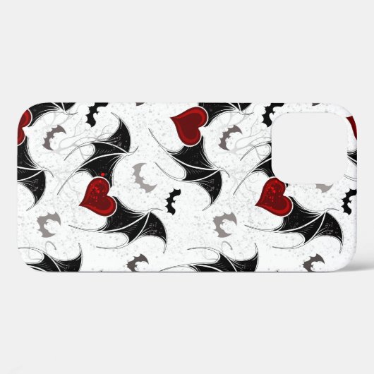 Halloween hart met zwarte vleermuisvleugels Case-Mate iPhone case (Achterkant (horizontaal))