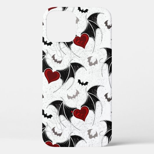 Halloween hart met zwarte vleermuisvleugels Case-Mate iPhone case (Achterkant)