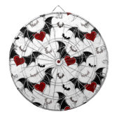 Halloween hart met zwarte vleermuisvleugels dartbord (Voorkant)