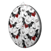 Halloween hart met zwarte vleermuisvleugels dartbord (Voorkant Rechts)