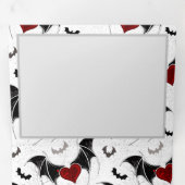 Halloween hart met zwarte vleermuisvleugels drieluik wenskaart (Binnenzijde eerst)