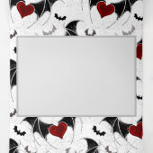 Halloween hart met zwarte vleermuisvleugels drieluik wenskaart (Binnenkant midden)