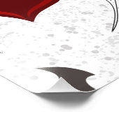 Halloween hart met zwarte vleermuisvleugels foto afdruk (Hoek)