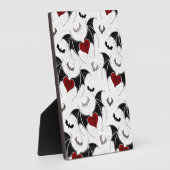 Halloween hart met zwarte vleermuisvleugels fotoplaat (Zijkant)