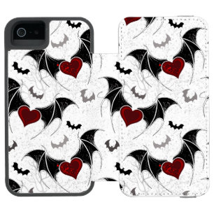 Halloween hart met zwarte vleermuisvleugels